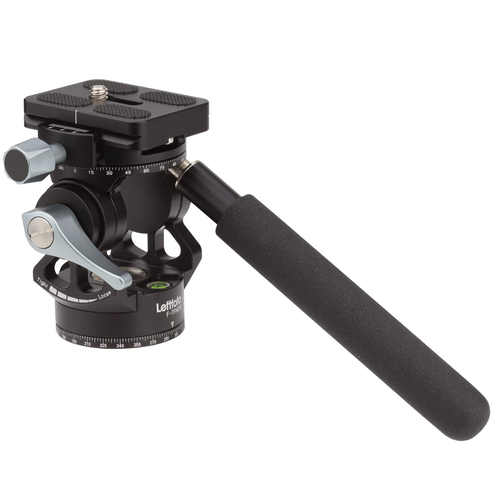 LEFTFOTO Double Panoramic Tripod Fluid Head,Mini Pan Tilt Head,Tripod Fluid Drag Pan Head with Arca Swiss Quick Release Plate and Handle for Compact Video Cameras and DSLR Cameras