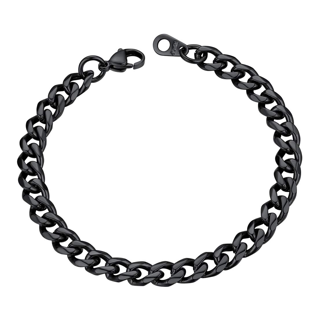 U7 Black Bracelets for Men Stainless Steel Wrist Chain Bracelet Jewellery