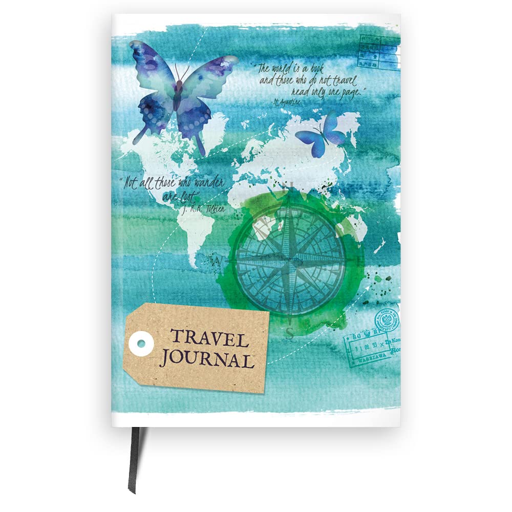 Cauliflower Journals Travel Journal: A5 Hardback Planner & Diary with Themed Pages Including Checklists, Itineraries & Pages for Planning & Recording Holiday Adventures, Trip Planner Bucket List