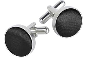 FELYSIK Classic Round Cufflinks for Men, Multi Colors, Silky Tuxedo Shirt Cuff Links for Wedding, Business, Prom