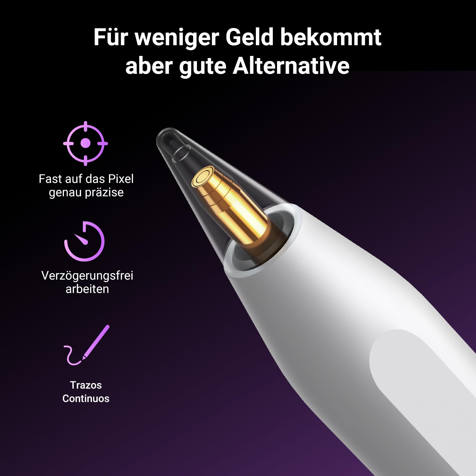 UGREEN Stift für iPad 2. Generation magnetisch kabellosladen Schnellladeleistung Neigungssensitivität Palm Rejection Stylus Pencil für iPad Pro 11" 4/3/2/1, 12,9" 6/5/4/3, iPad Air 4/5, iPad mini 6 4