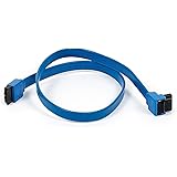 Monoprice 18-Inch SATA III 6.0 Gbps Cable with Locking Latch and 90-Degree Plug - Blue