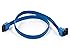 Monoprice 18-Inch SATA III 6.0 Gbps Cable with Locking Latch and 90-Degree Plug - Blue