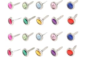 Amosfun 100pcs Mini Brads Heart Metal Scrapbooking brads Paper Fasteners for DIY Crafts 8x15mm (Random Color)