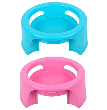 Kuber Industries Plastic 2 Pieces Multipurpose Plant Pot Water Pot Gas Cylinder Stand (Pink & Green) - CTKTC025534