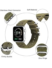 vigoss correa de Apple Watch 124.7 foot, tejida OTAN de nailon correa para Iwatch suave correa con hebilla de metal de repuesto para Apple Watch Series 3 Series 2 y Series 1, Deporte, Hermes, Nike +, Edition, multi colored, 42mm