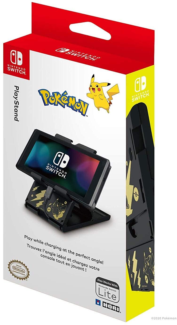 Nintendo Switch Compact Playstand Black Gold Pikachu by HORI Off | amzdealz