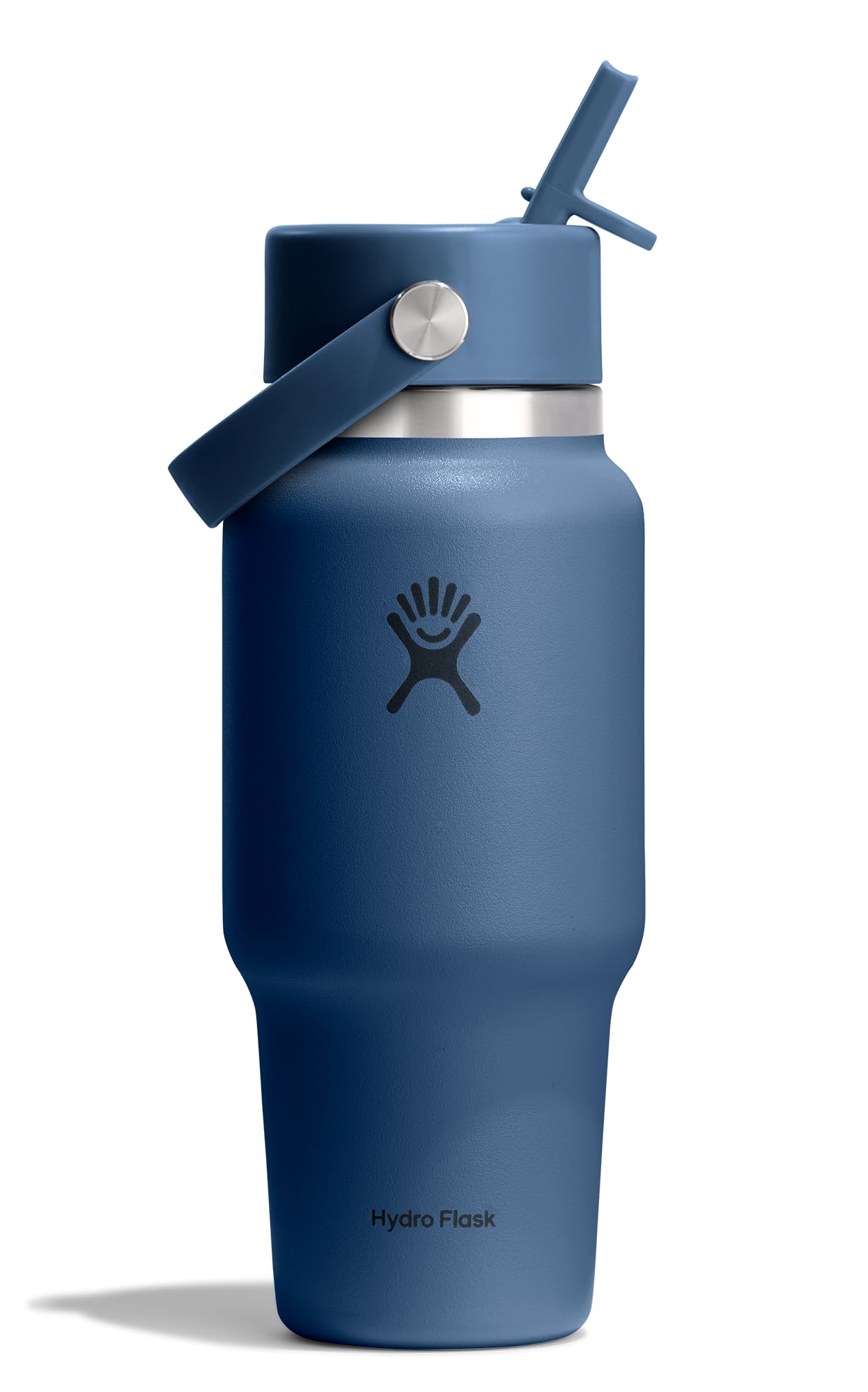 Hydro Flask Travel Water Bottle – Insulated Stainless Steel – Wide Straw Lid, Non Spill, Leakproof in 24 Oz Harbor Blue