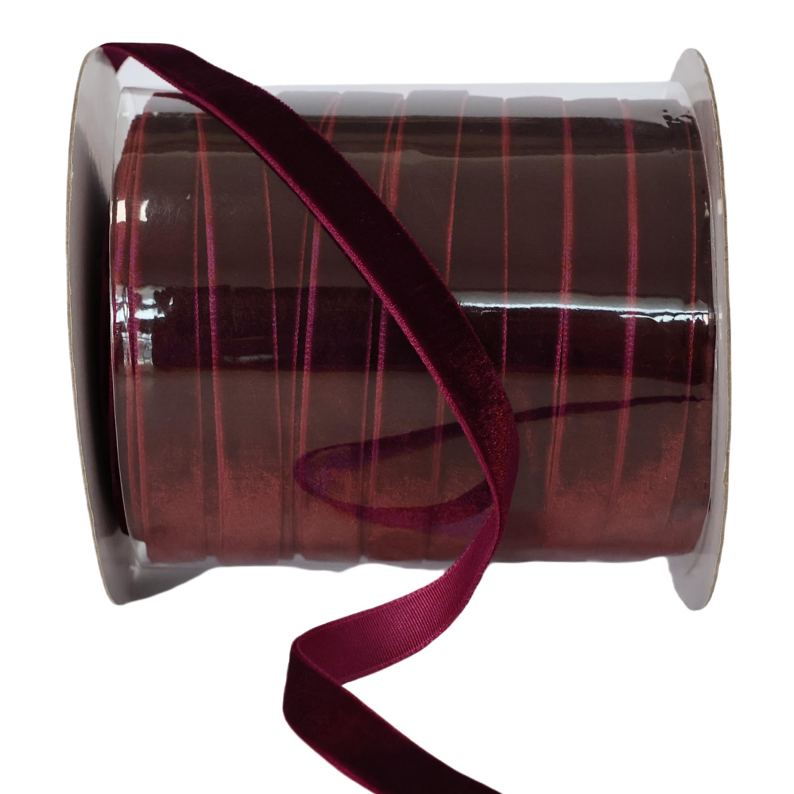Photo 1 of Abbaoww Burgundy Velvet Ribbon 5/8 Inch Wide 50 Yards Christmas Ribbon for Gift Wrapping Flower Bouquet Bow Making Crafts Home Decor