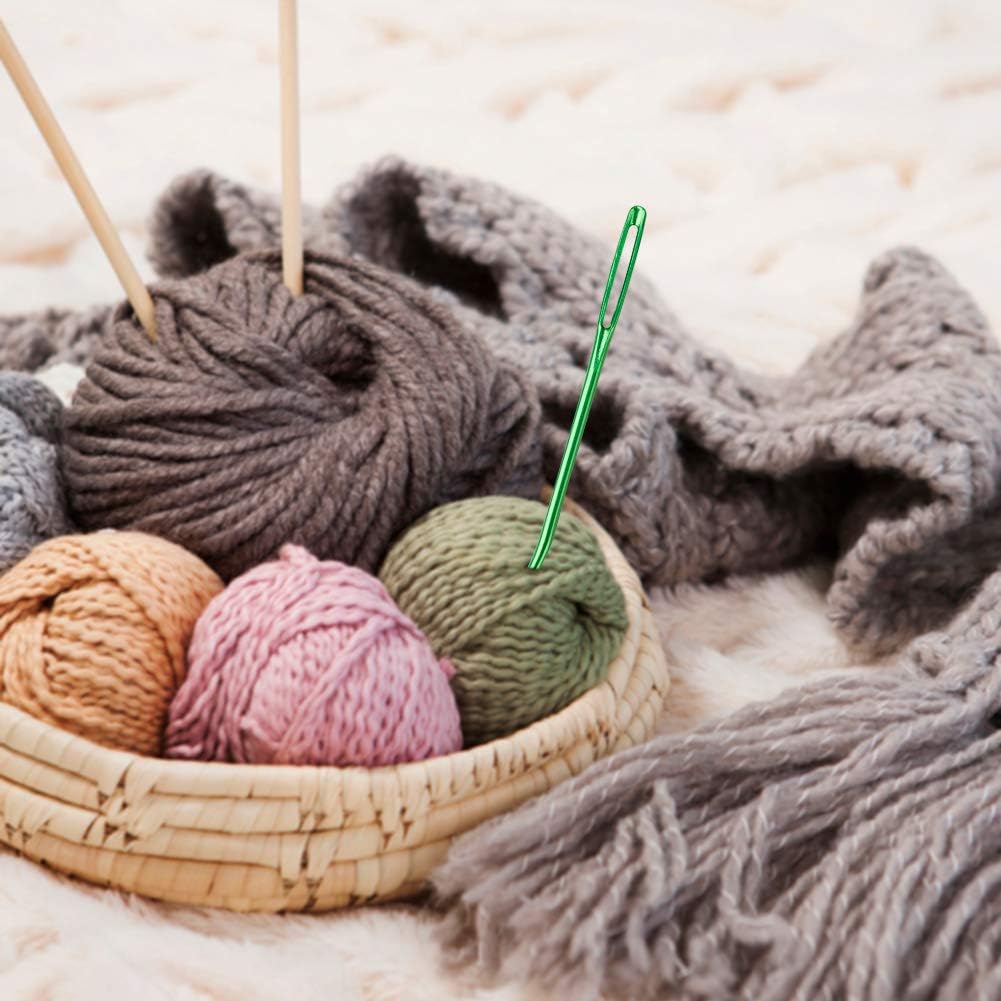 Jumbo Bent Tapestry Needle 8PCS Large Eyes Blunt Yarn Needles Knitting Darning Needles Sewing Needles Weaving Needles for Beading Quilting Crochet (A) - Image 5