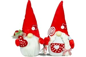 BWFY Valentines Day Romantic Couple Gnomes Decor Swedish Tomte Gnomes 2PCS Scandinavian Gnomes Decorations Desktop Collectible Home Ornament Love for Men/Women
