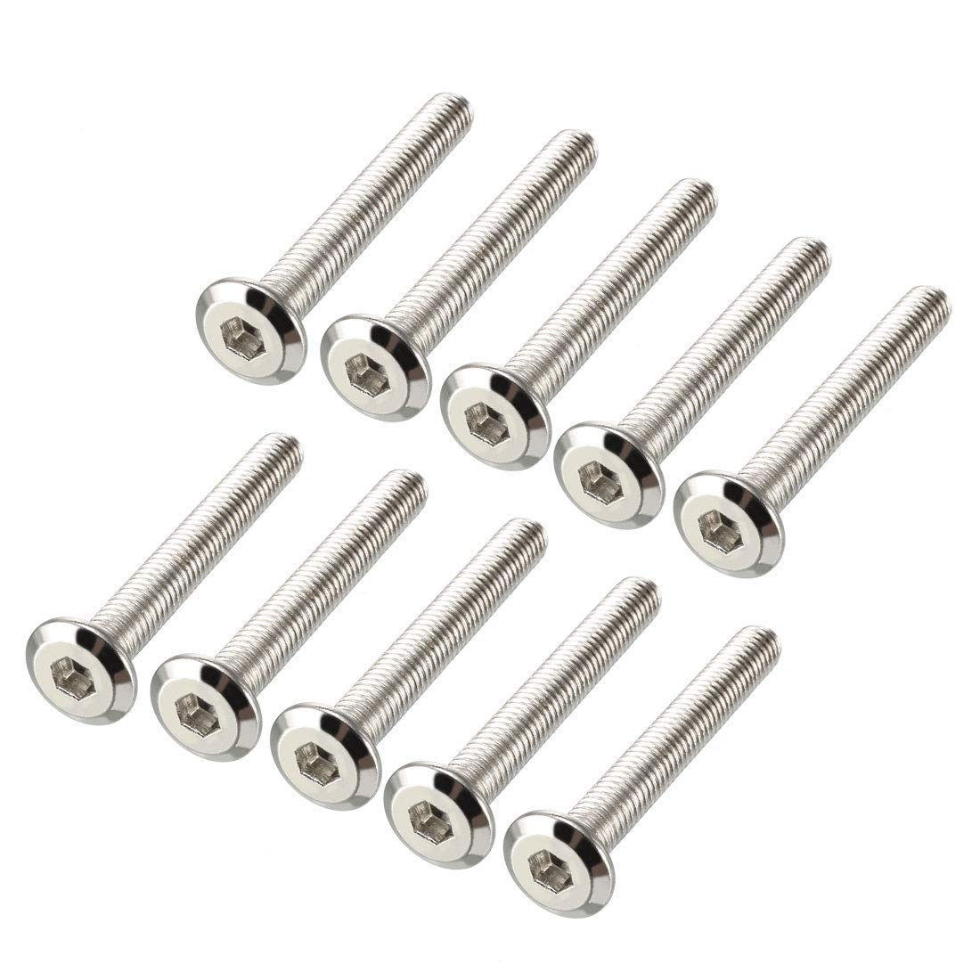 sourcing map M6x40mm Furniture Bolts Hex Socket Screws Fastener Carbon Steel 10pcs