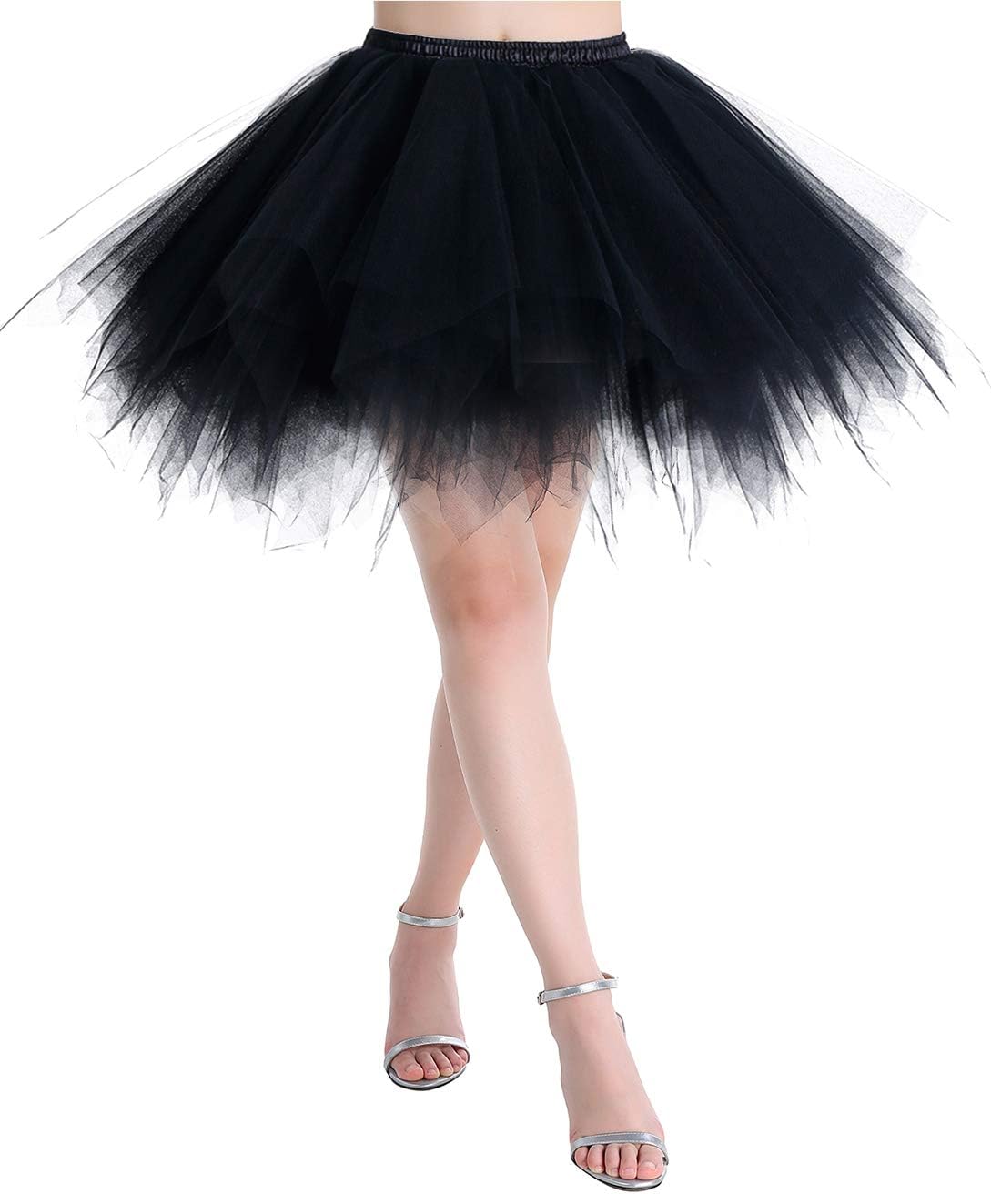 MuaDressWomen's 1950s Multi Layer Retro Petticoat Tulle Tutu Party Dance Skirt