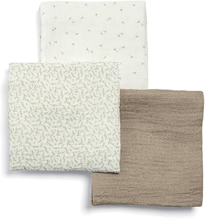 Mamas & Papas 3 Pack Large Cotton Muslin Squares Welcome To The World Seedling
