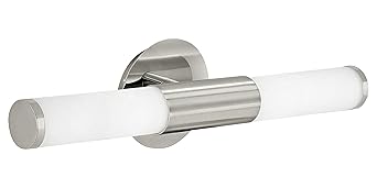 EGLO Wandleuchte Stahl E14, 40 W, Nickel-matt/Weiß 46 x 11 x 11 cm