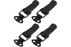 Antrader 4 Set Black Stainless Steel Hardware Cabinet Boxes Spring Loaded Latch Catch Toggle Hasp with Screws