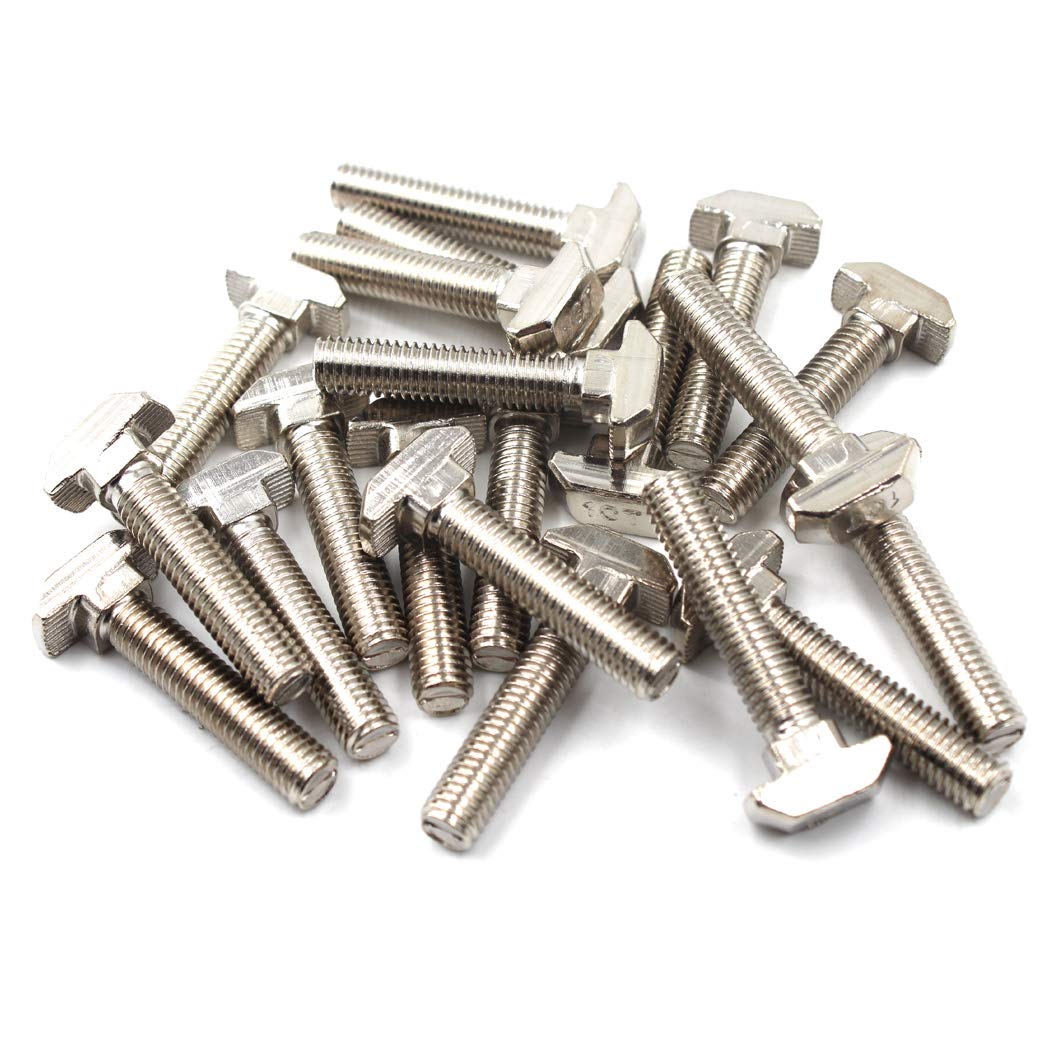 T Bolt Set Screw Bolt Fastener Tool for T-Slotted Aluminum Extrusion Carbon Steel 45 Series M8X25mm 20PCS
