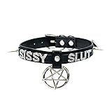 ADEMISHIA Black Pentagram Choker Collar For