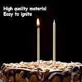 LFBEST Gold Birthday Candles 12Pcs with Holder Metallic Glitter 13cm view 3