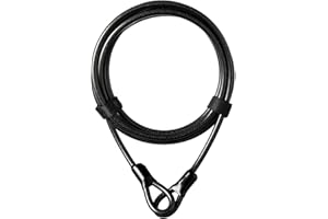 Guliffen 15 ft. Bike Steel Cable with Looped Ends, Heavy Duty Security Cable Lock for Motorcycle, Jet Skis, Grill,Gate, and Fence
