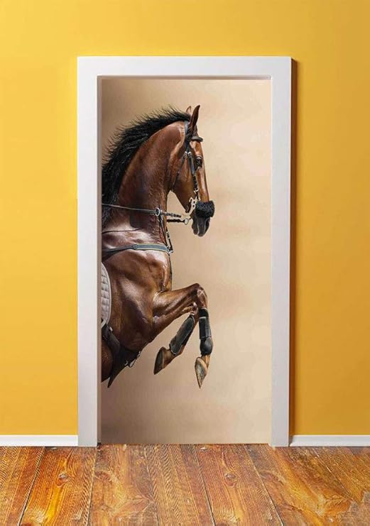 Amazon Com Horses 3d Door Sticker Wall Decals Mural Wallpaper