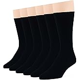 7BigStars Mens Dress Socks – 6 Pairs Crew, Soft Stay Up, Cotton Comfort for Business, Office, Big and Tall, Breathable