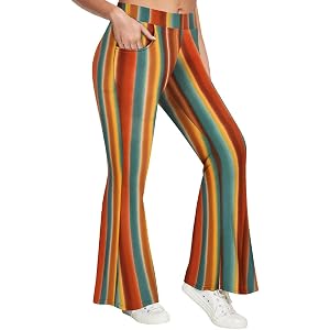 RITERA Plus Size Pants for Women Long Flared Pants Oversized Boot Cut Leggings Tummy Control Bell-Bottoms Basic Tight