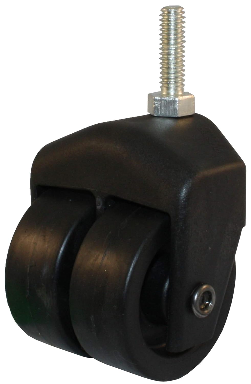 2 Inch XCaster High Capacity Low Profile Dual Wheel 5/16 Threaded Stem