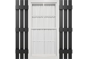 Mid America 00031259002 Standard Size Three Board Spaced Vinyl Shutters, w/Installation Shutter-Lok's & Matching Screws (Per Pair), 002, 12"W x 59"H, Black