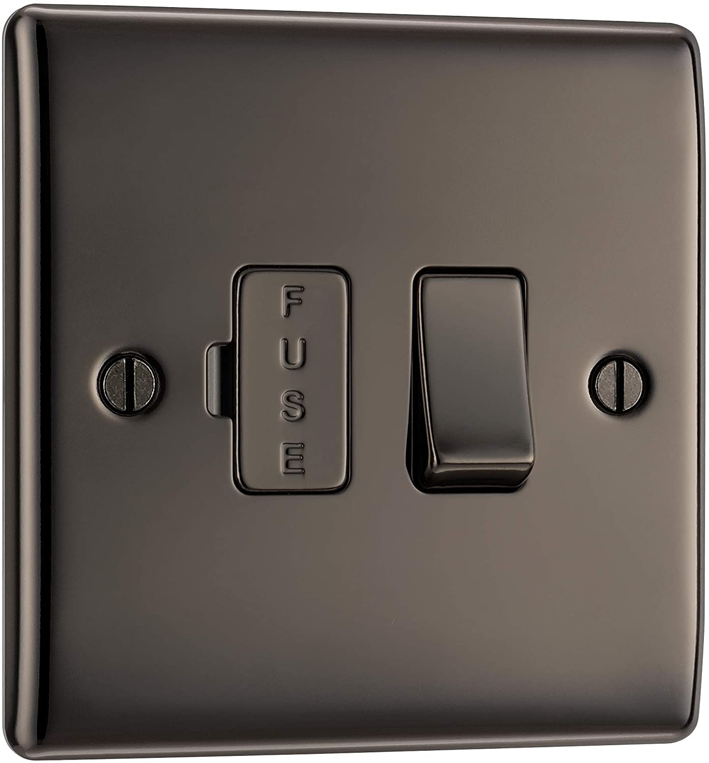 2 x Switched Fused Connection Unit, Black Nickel, 13 Amp