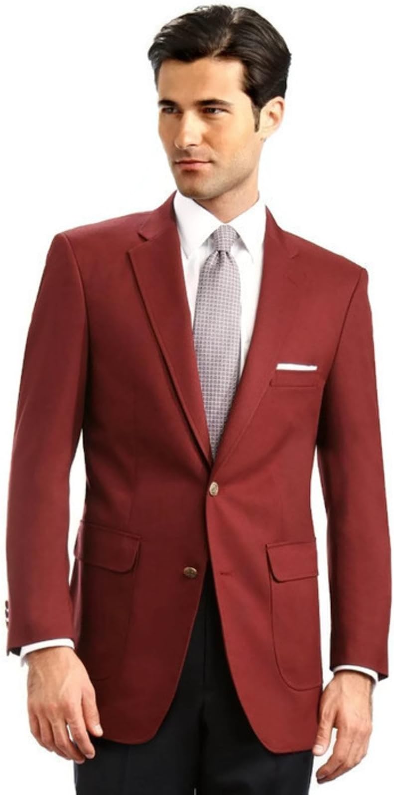NEIL ALLYNMen's Elegant Classic 2 Button Blazer Sport Jacket - Burgundy, 42 Regular