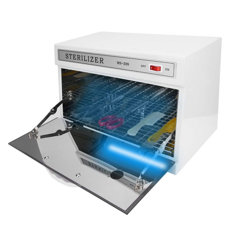 12L Nail Tool Cleaning Cabinet, Purple Lamp Cleaning Cabinet for Beauty Salon Towels Hot Scissors Tattooing Tools: Beauty