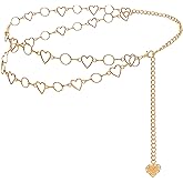 HIQUACC Long Tassel Waist Chain Belt for Women, Adjustable Metal Body Belly Belt Chain for Dress