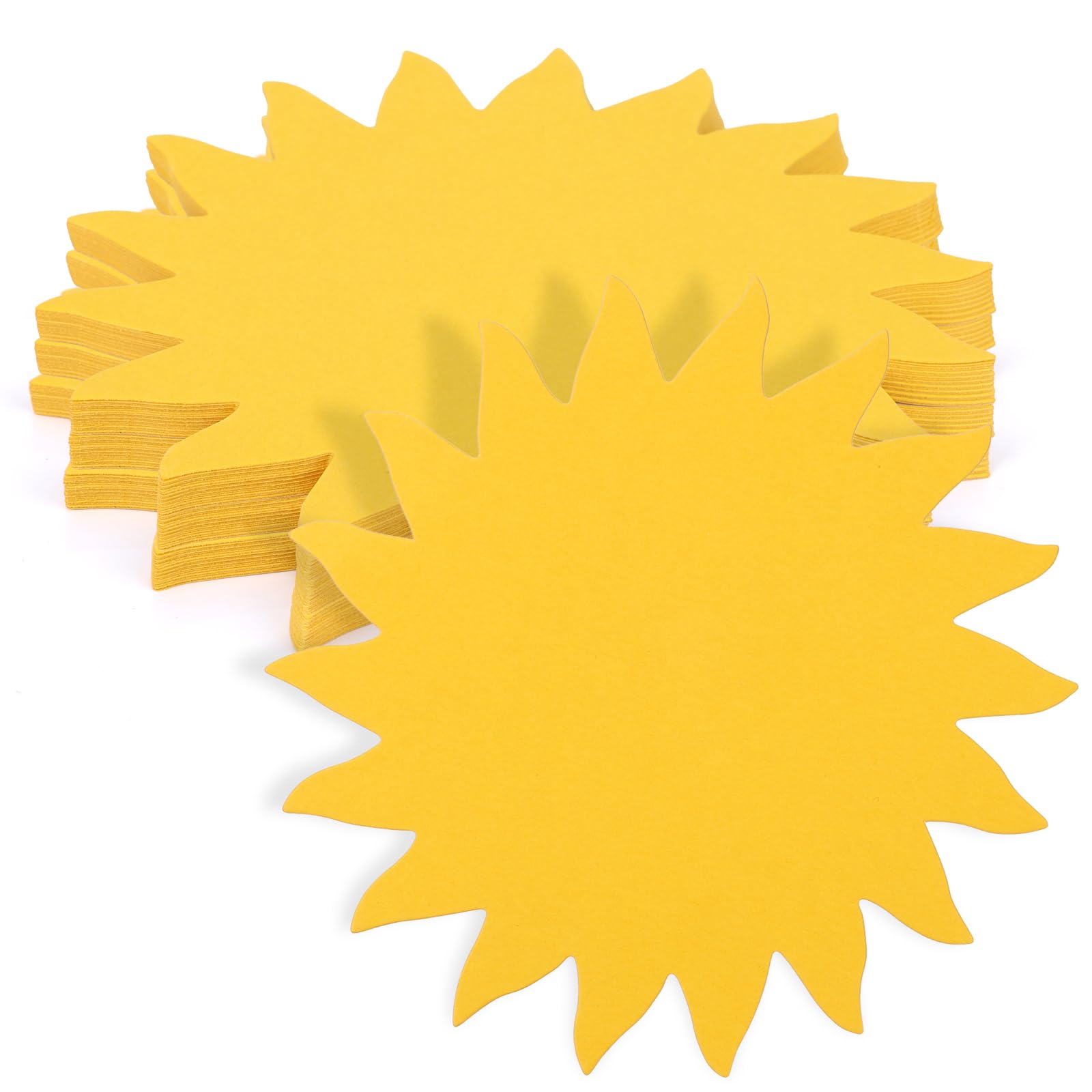 Photo 1 of 120pcs Sun Paper Cutouts, Gold Sun Shaped Cardstock Double Sided Sunshine Paper Cut Out Bulletin Board Decoration for Classroom DIY Craft Party Wall Decor Supplies