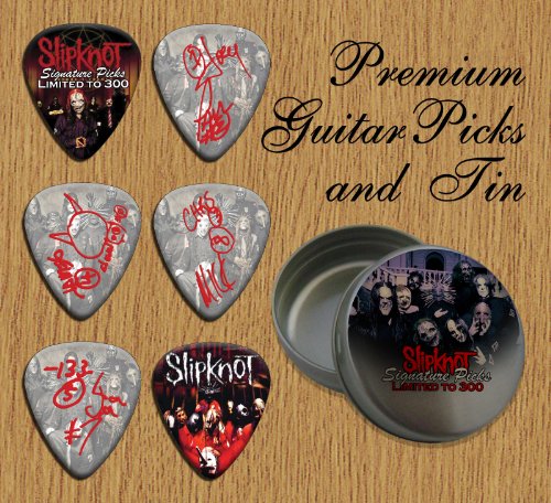 Printed Picks Company Slipknot 6 Signature Double Sided Guitar Picks in Pick Tin
