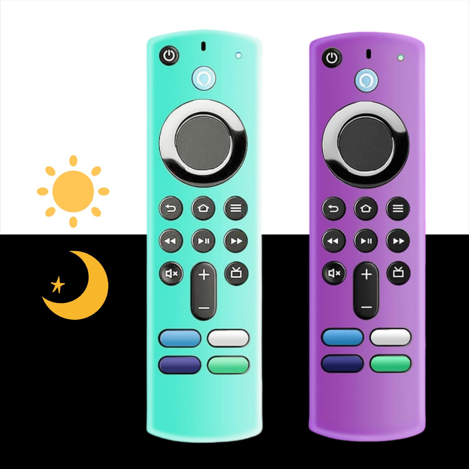 [2 Pack] Remote Cover Compatible with 3rd Gen Voice Remote, Anti Slip Silicone Protective Case Cover with Lanyard — image 1