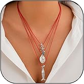 NORLSO Beaded Fish Pendant Necklace for Women Starfish Conch Fish Charm Necklace Boho Layered Necklaces Trendy Ocean Beach Necklaces Summer Vacation Jewelry Gift