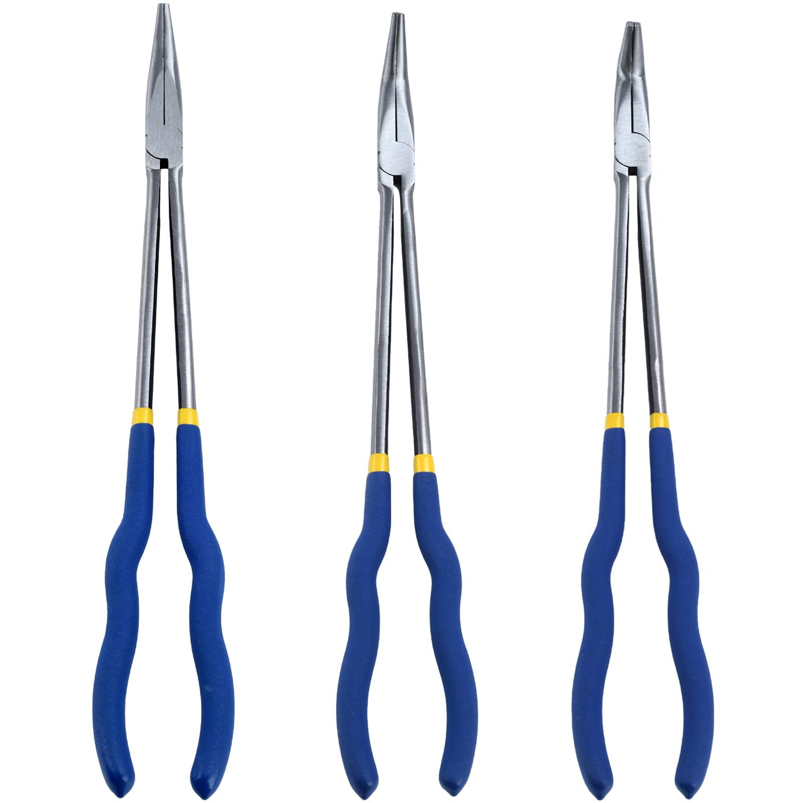 Photo 1 of 16-Inch Long Reach Pliers Set - Multi-Purpose Straight & Bent Nose Pliers (3PCS)