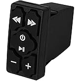Rockville RockerBT v2 Pair Rocker Bluetooth Controller Switch with Aux | 3.5mm Input/Output, Remote Amp Output, Pre-Amp, 5-Button Backlit Control, Golf Cart Compatible, for RZR UTV ATV