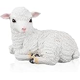Sheep Statue, Lamb Garden Statue Lamb Figurine Cute Outdoor Decoration Animals Sculpture Sheep Ornaments Resin Figurine Lamb Ornament Decor for Yard Patio Landscaping Decor