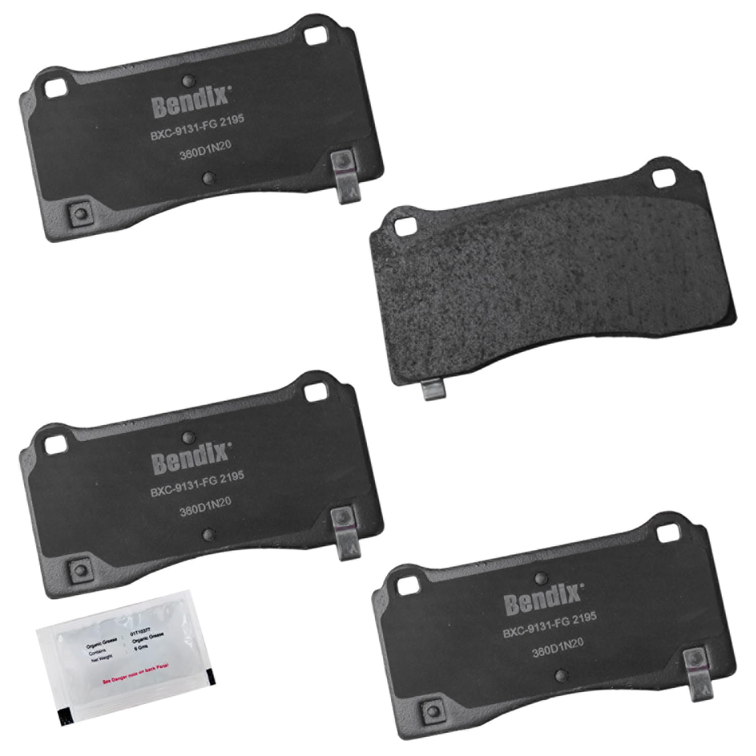 Bendix Priority1 CFC2195 Ceramic Front Brake Pads for Tesla 3 2023-2017, Y 2022-2021 Image