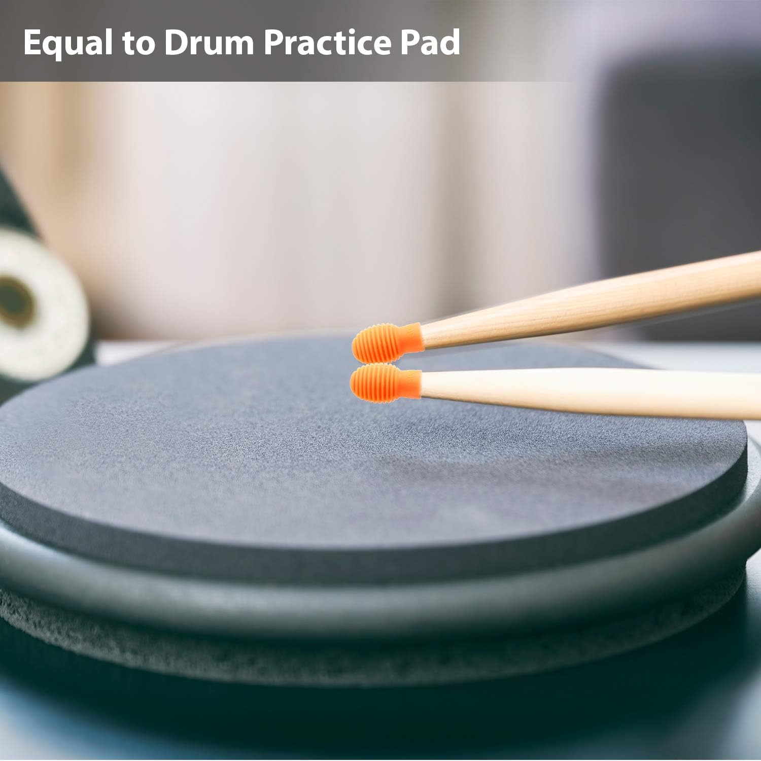 4 Pieces Drum Mute Drum Dampener Silicone Drumstick Silent Practice Tips Percussion Accessory Mute Replacement Musical Instruments Accessory (Orange) - Image 4