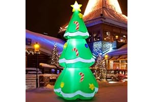 GOOSH 5 FT Christmas Inflatables Tree Outdoor Decorations Blow Up Tree Yard Decoration with Built-in LEDs for Xmas Holiday Party Indoor Garden Lawn Decor