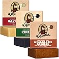 Dr. Squatch All Natural Bar Soap for Men, 3 Bar Variety Pack, Pine Tar, Wood Barrel Bourbon, Bay Rum - Men's Bar Soap