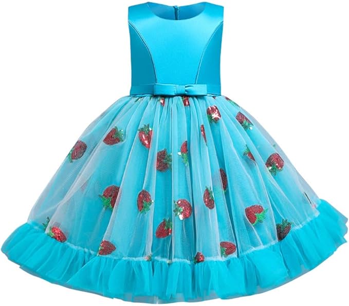 Toddler Baby Girl Outfits Strawberry Print Bowknot Tutu