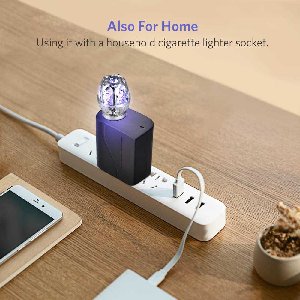 VADIV Purificador de Aire Coche Iónico, Desodorante Purificador Ionizador Elimina Pollen Humo Mal Olor Fumar Ideal para Automóvil o RV y Coche Regalo (sin Perfume)