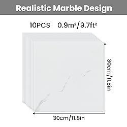 practicalWs 10pcs Marble Peel and Stick Tile for