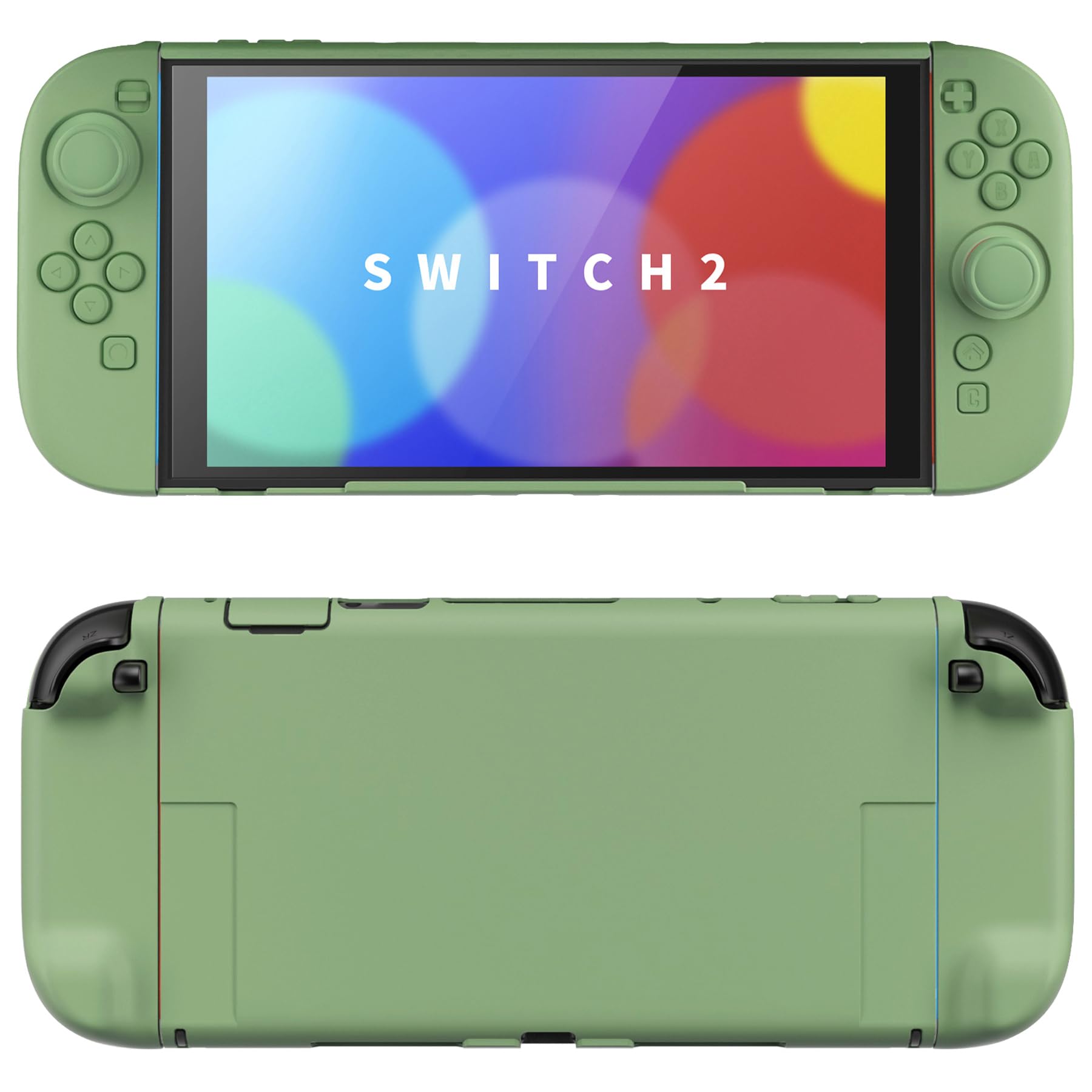 Photo 1 of PlayVital Hard Case for Nintendo Switch 2 with Extra Stand & Thumb Grip Caps | Split Design, Dockable Protective Full-Body Shell Cover for Nintendo Switch 2 | Solid Color Series, Matcha Green