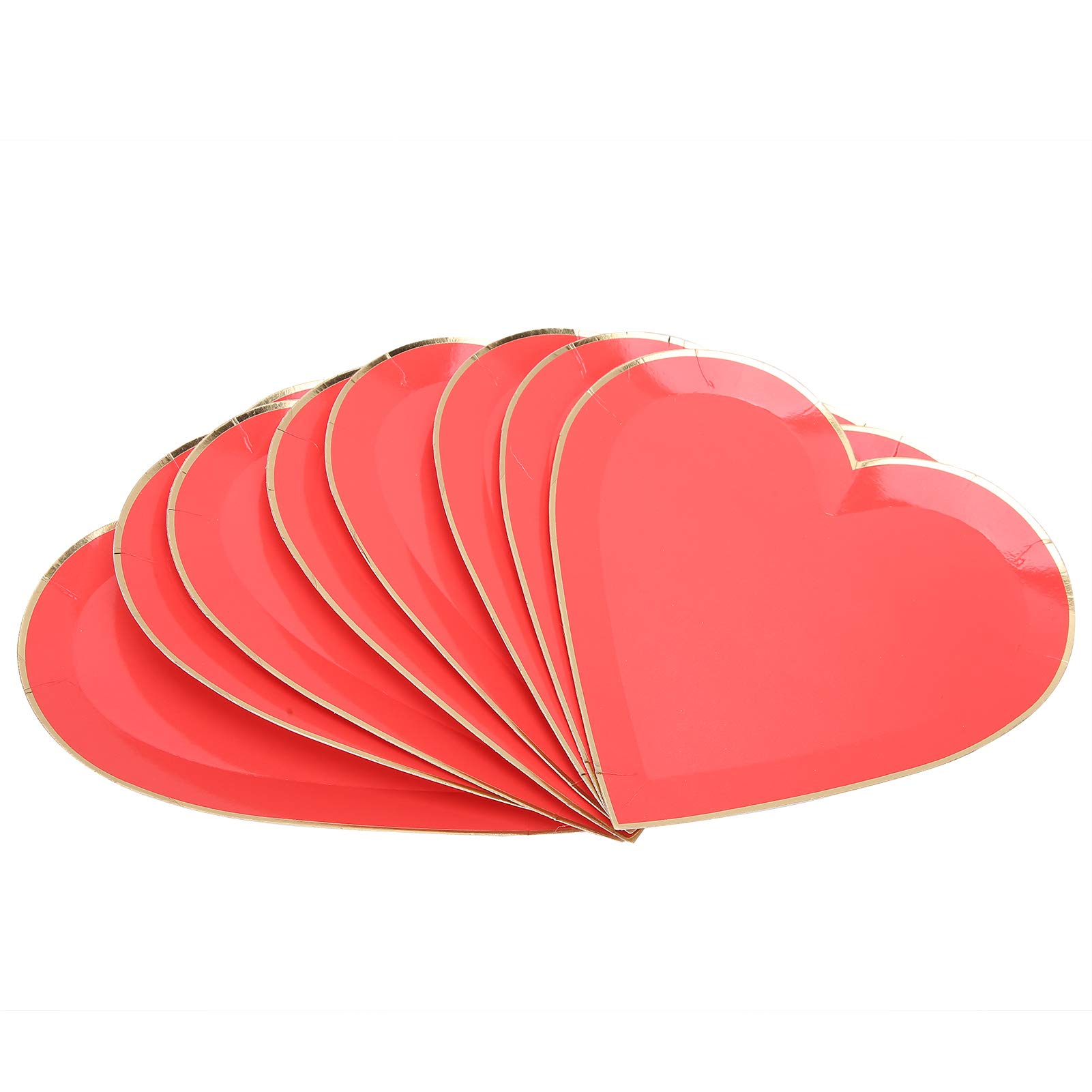 8Pcs Paper Plates Red Heart Shape Party Plates Dinnerware Plates Decoration for Mother's Day Valentine's Day Wedding Party Supplies[red] Soup Bowls