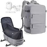 coowoz Vacuum Backpack Travel with Pump Travel Backpack with Vacuum System for Women Men mochila de viaje compresion al vacio Carry On Flight Approved Airplanes Personal item Travel Bag